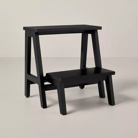 Hearth & Hand Other - 18" Wood Kitchen Step Stool Black - Hearth & Hand Magnolia, Target, New in Box